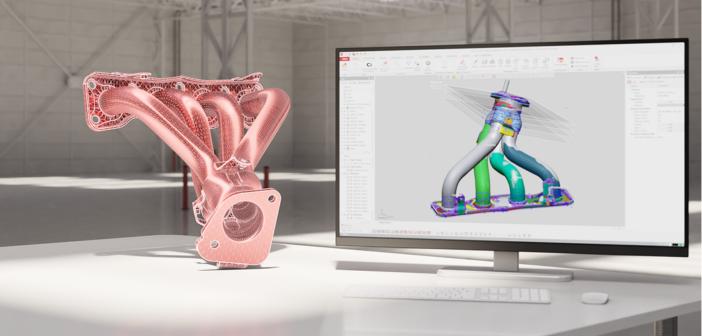 3D scanned part next to monitor