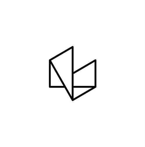 Hexagon logo shape, black outline drawing