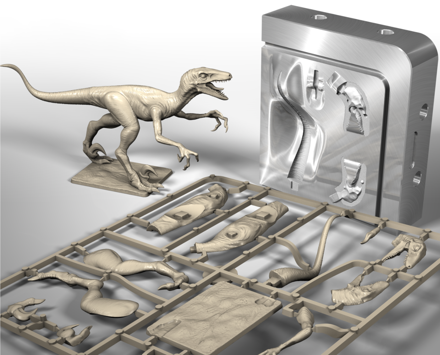 Raptor mold made with Freeform